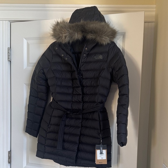 The North Face Women's Black Puffer Jacket with Faux Fur Hood - Picture 2 of 9